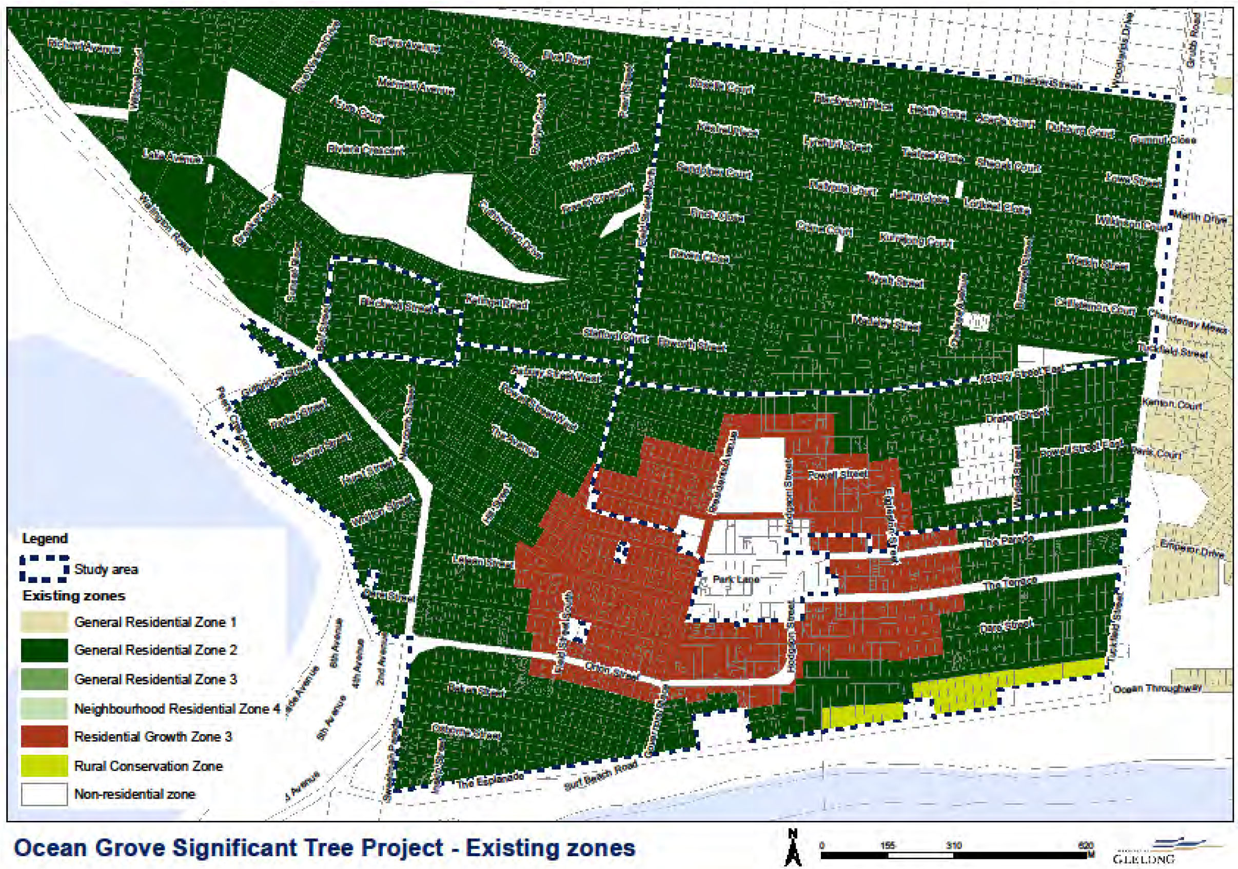 Existing zones - significant trees
