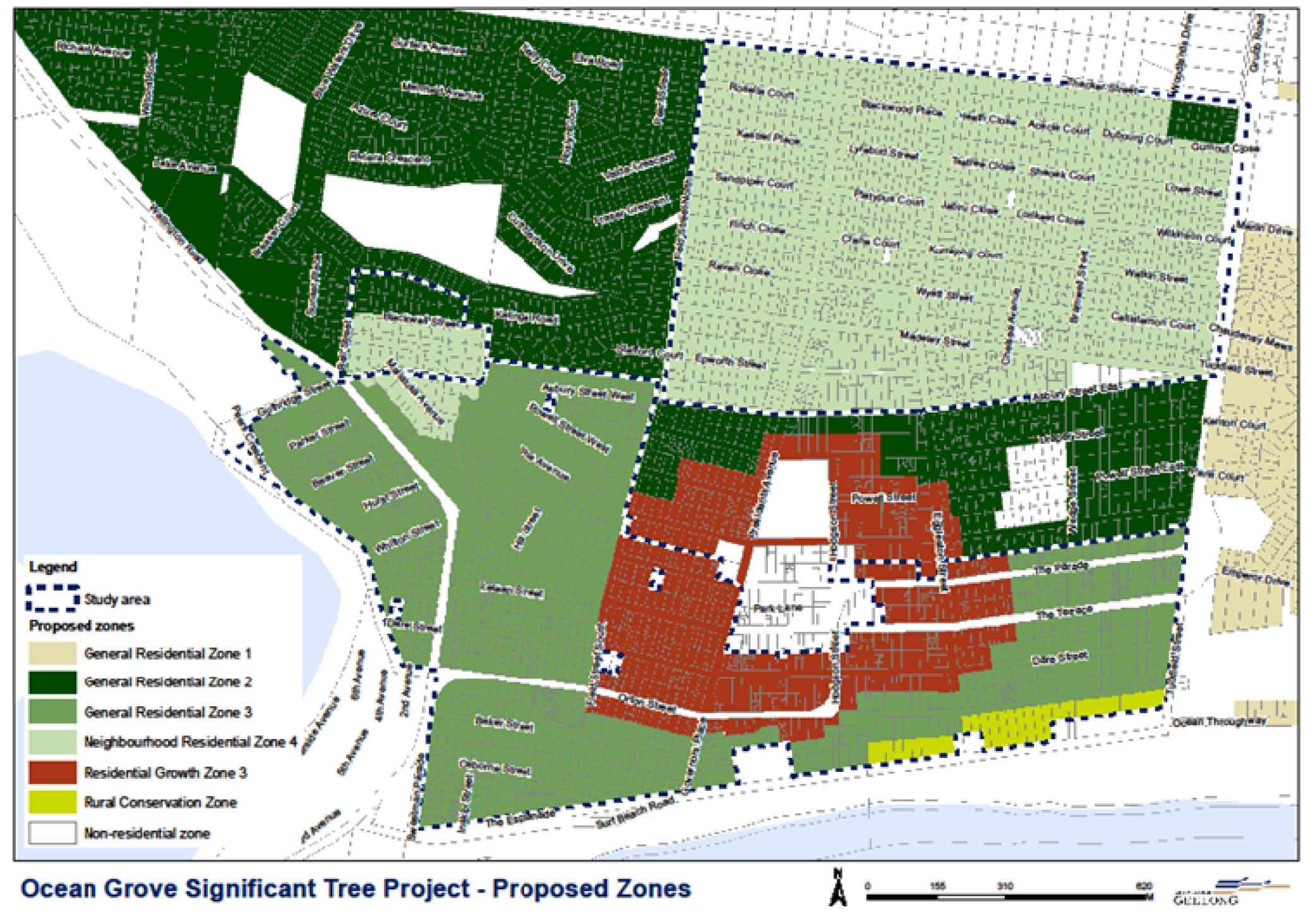 Proposed zones - significant trees