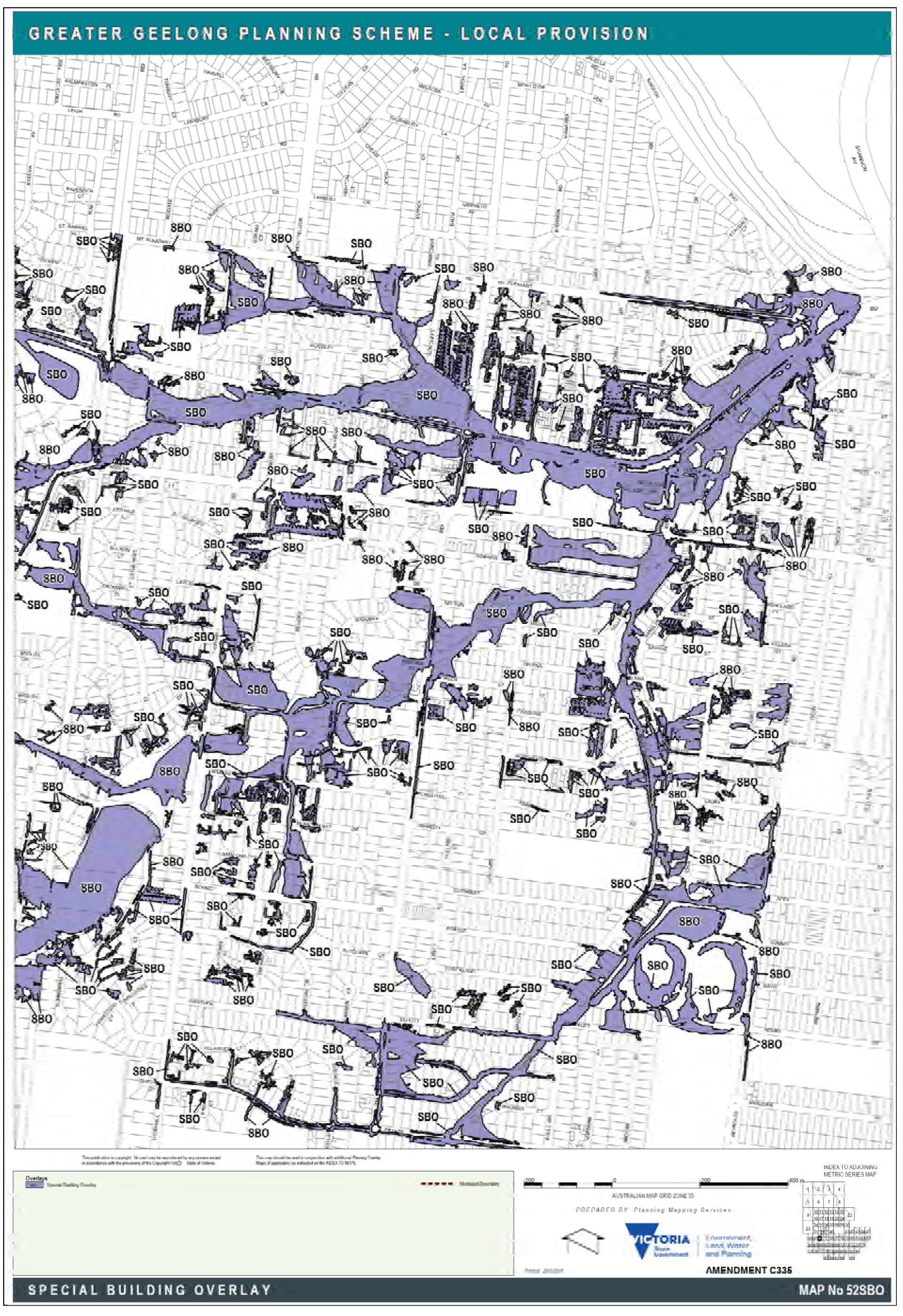 Extent of Adopted SBO Mapping - map 2 of 3 maps