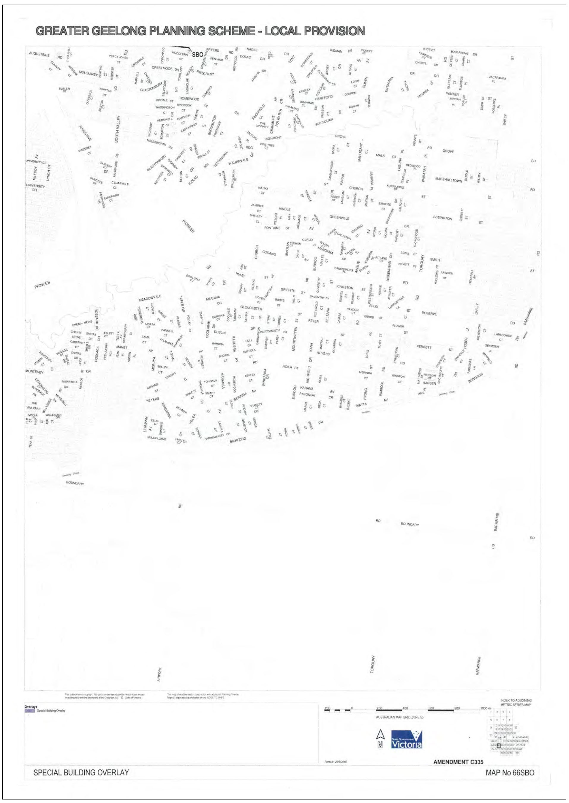 Extent of Adopted SBO Mapping - map 3 of 3 maps