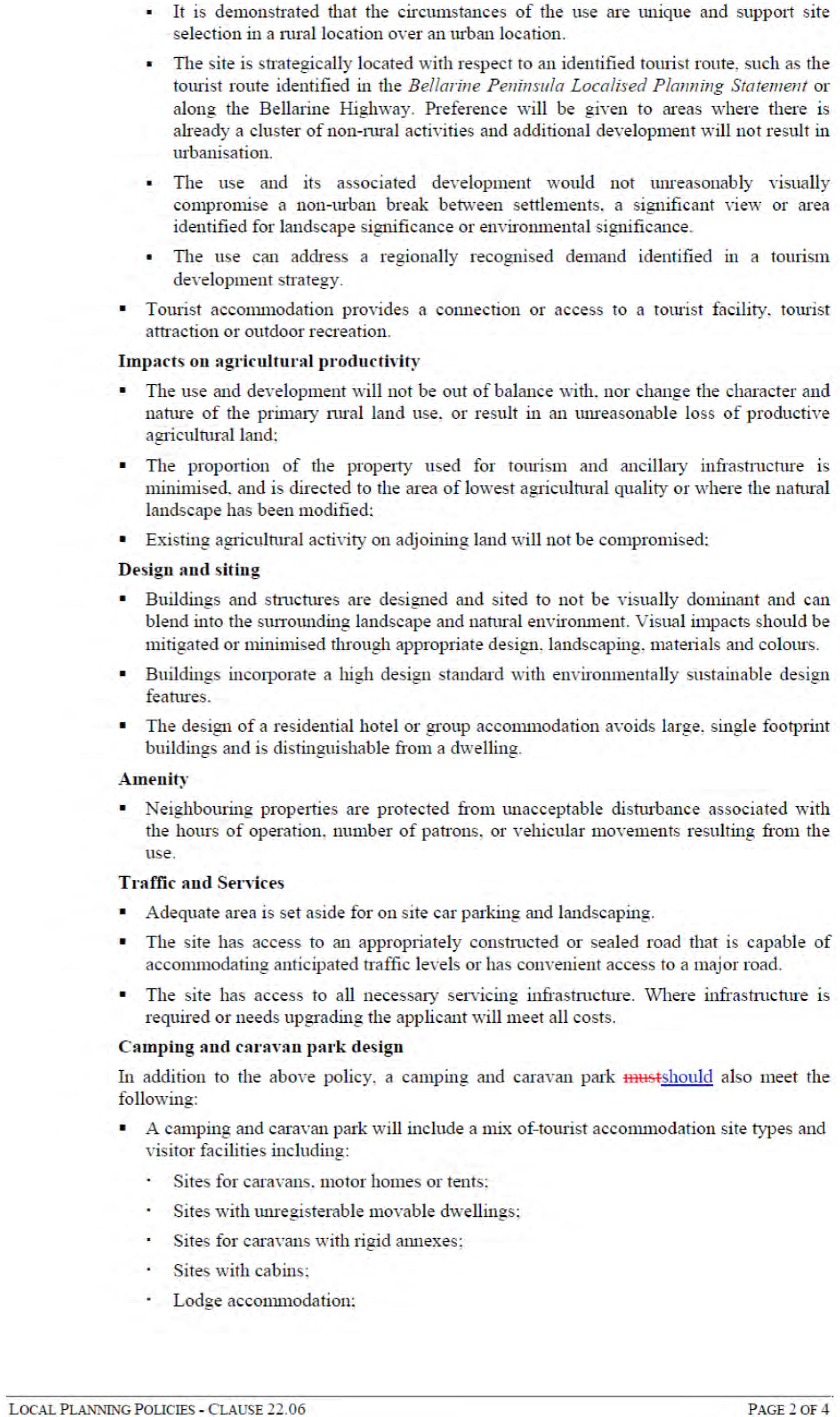 Local Planning Policies - clause 22.06 - Page 2 of 4 pages