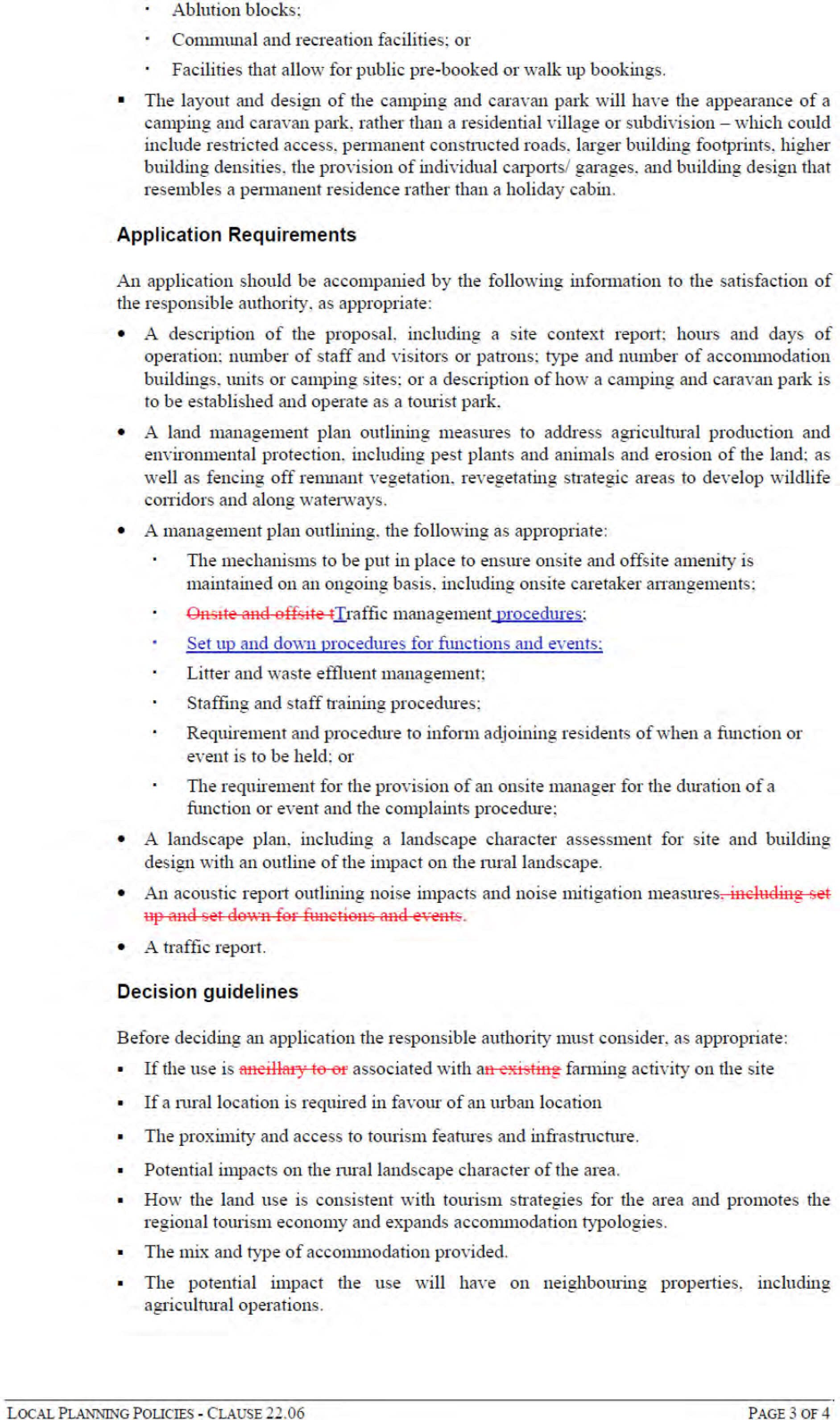 Local Planning Policies - clause 22.06 - Page 3 of 4 pages