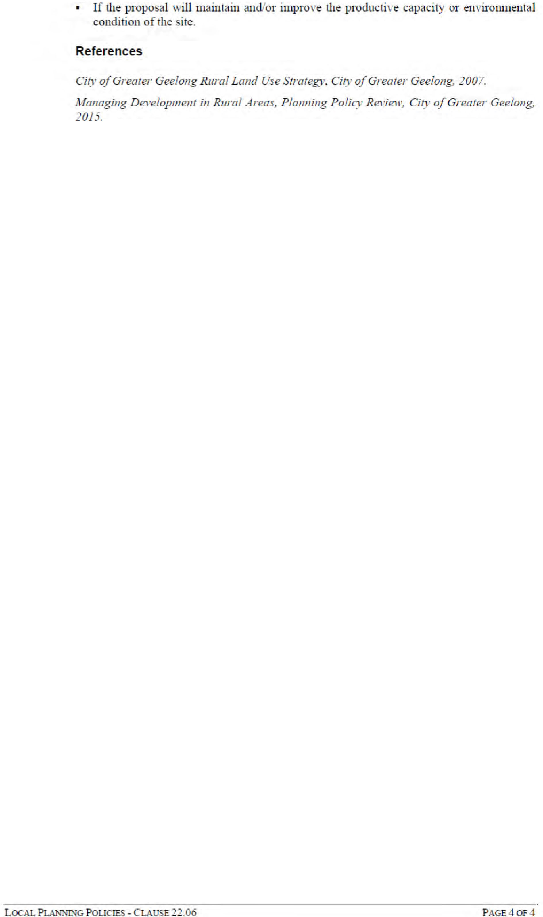 Local Planning Policies - clause 22.06 - Page 3 of 4 pages