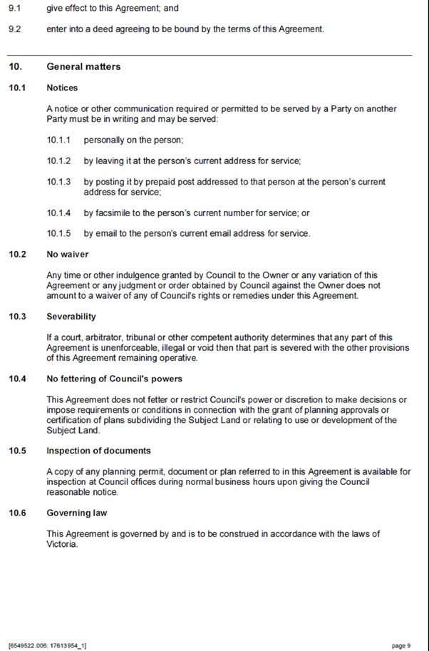 Section 173 Agreement Template - Page 9