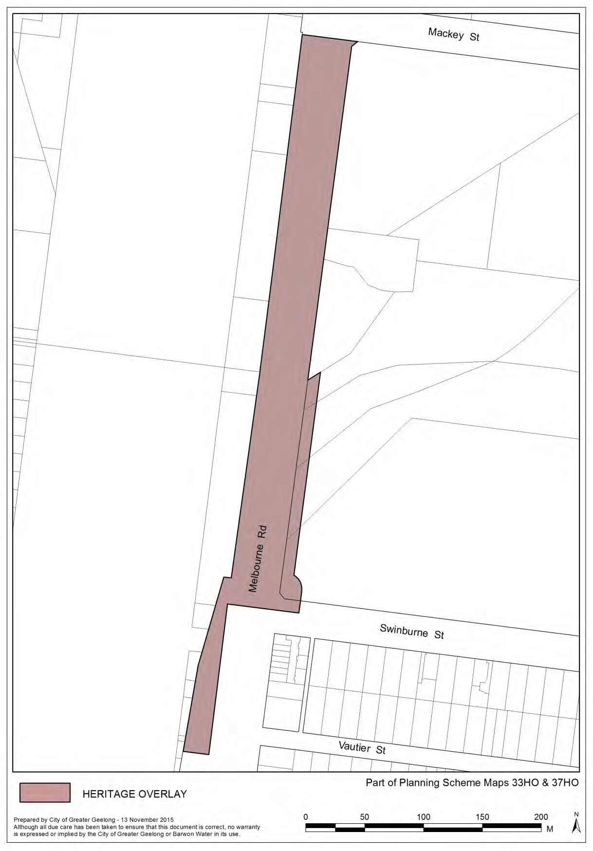 Exhibited Heritage Overlay Map