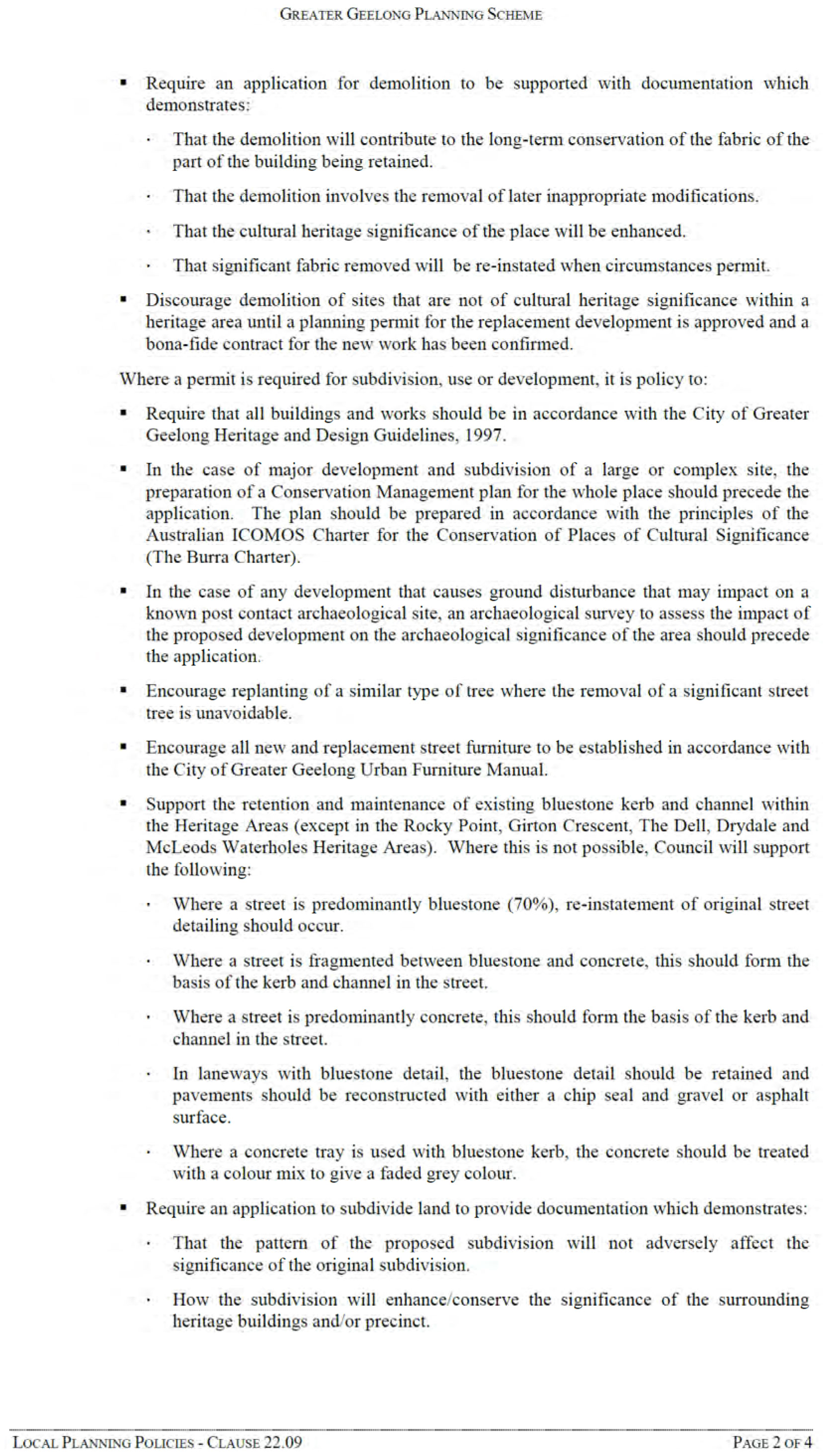 Amendment C341 - Cultural Heritage - Clause 22.09 - Page 2 of 4