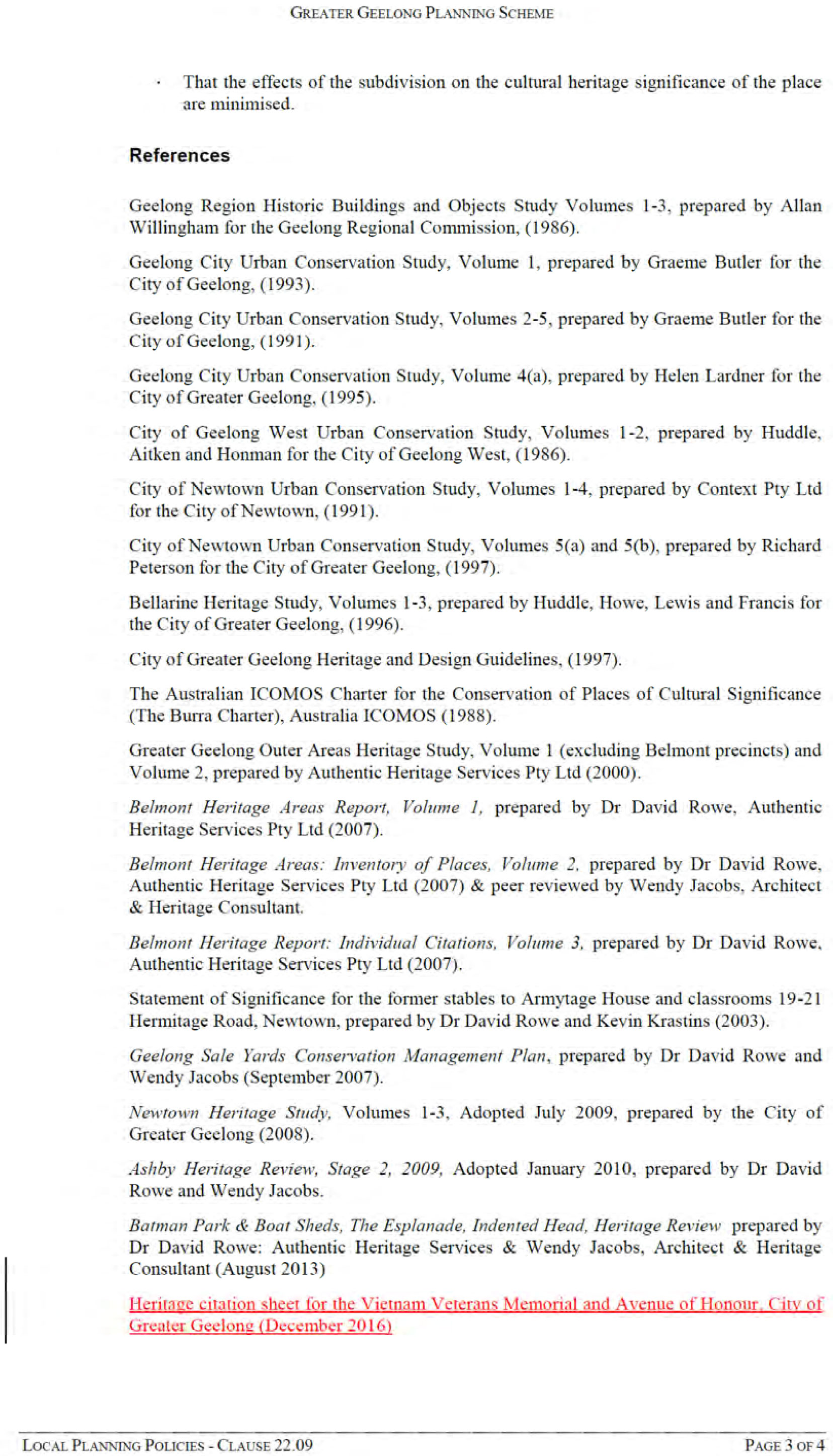 Amendment C341 - Cultural Heritage - Clause 22.09 - Page 3 of 4