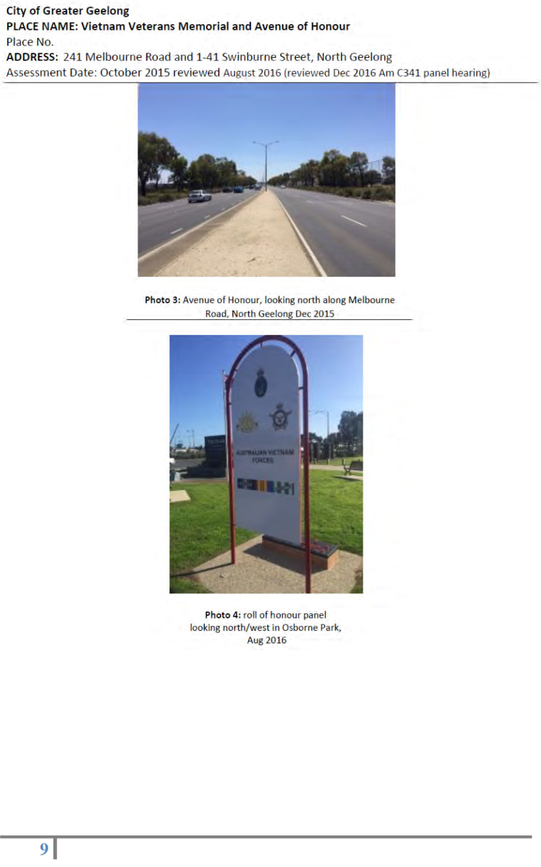 Revised Heritage Citation – Vietnam Veterans  Avenue of Honour and Memorial - Page 9 of 14