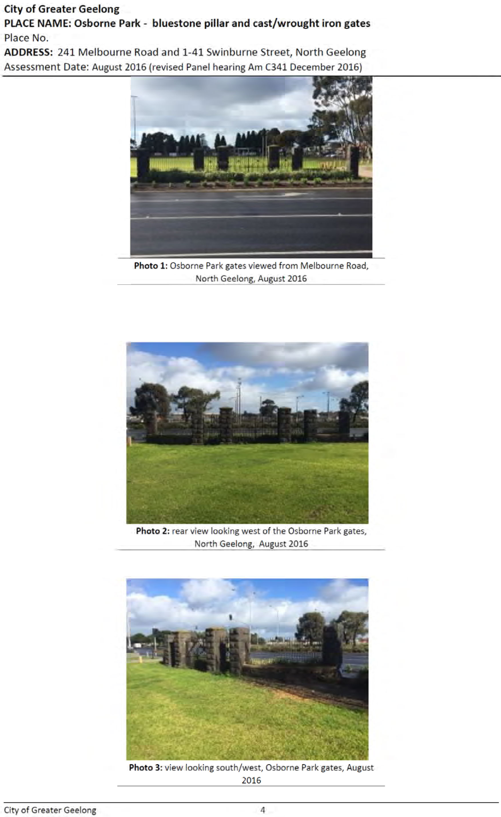 Revised Heritage Citation – Osborne Park gates - Page 4 of 8