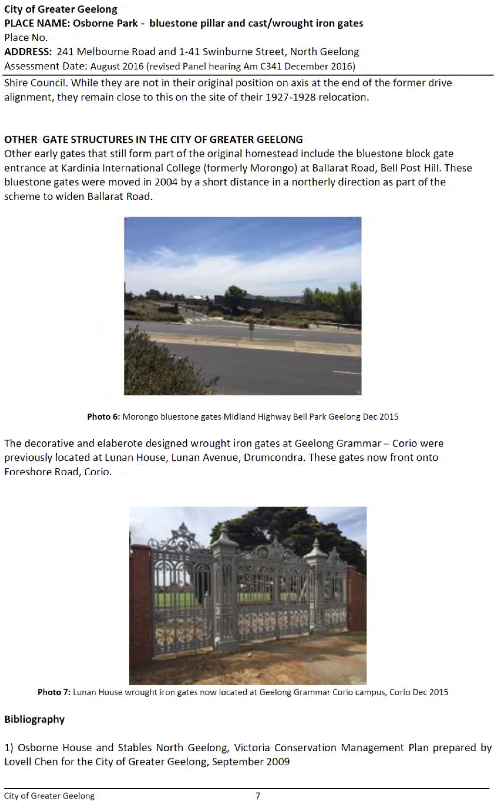 Revised Heritage Citation – Osborne Park gates - Page 7 of 8