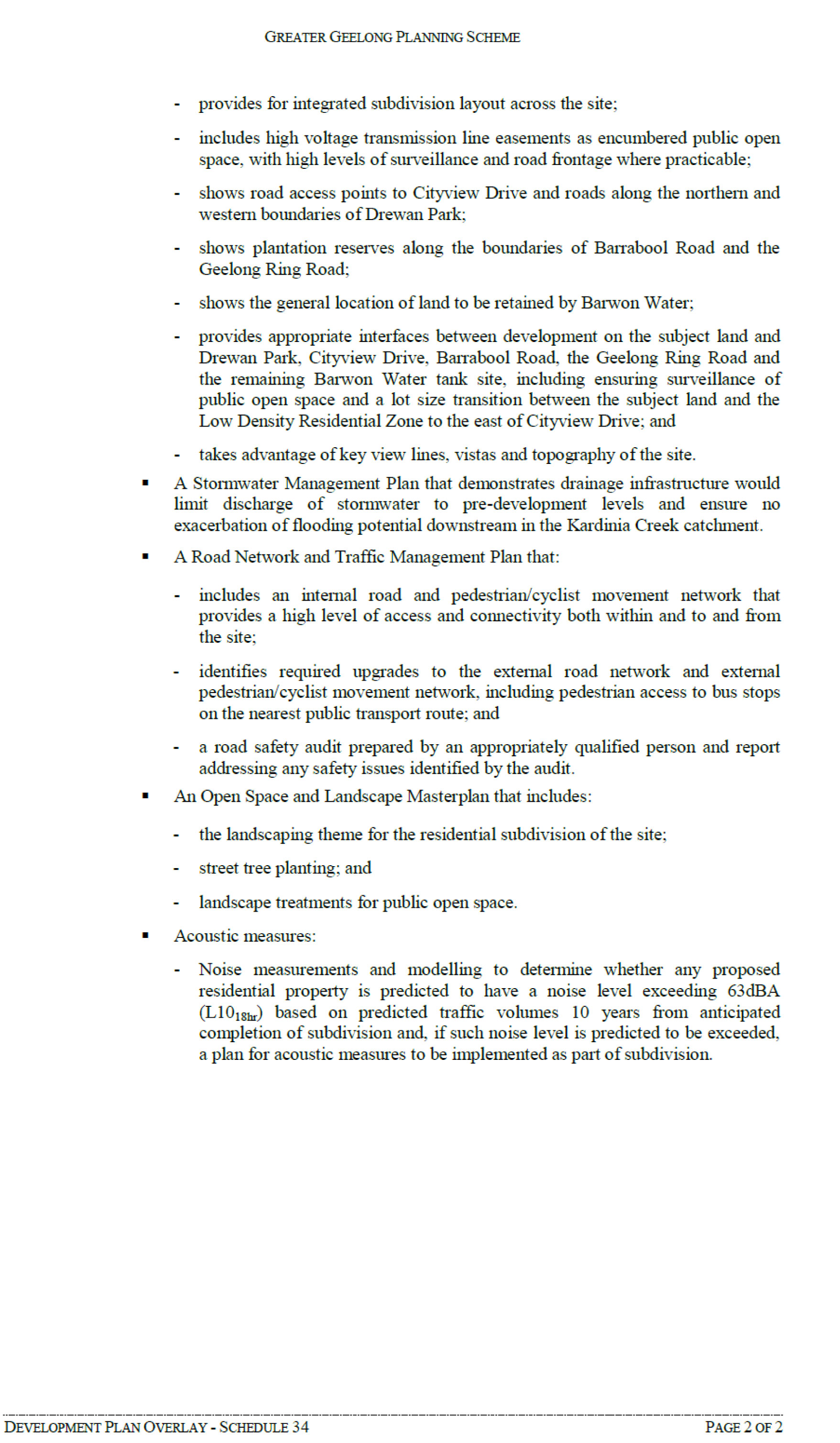Schedule 34 to the development plan overlay - page 2 of 2