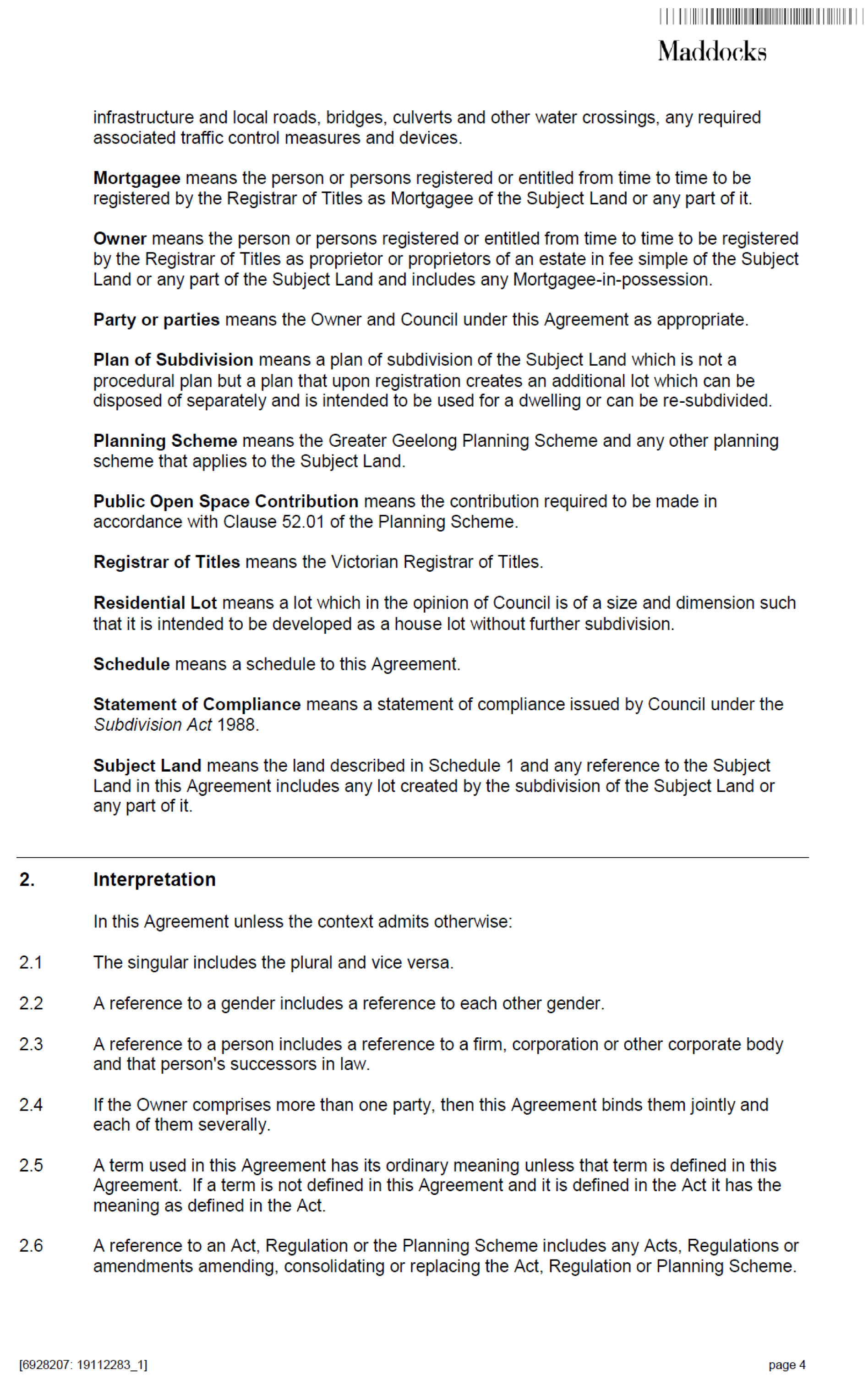 Attachment 8 Model Section 173 Agreement - page 4