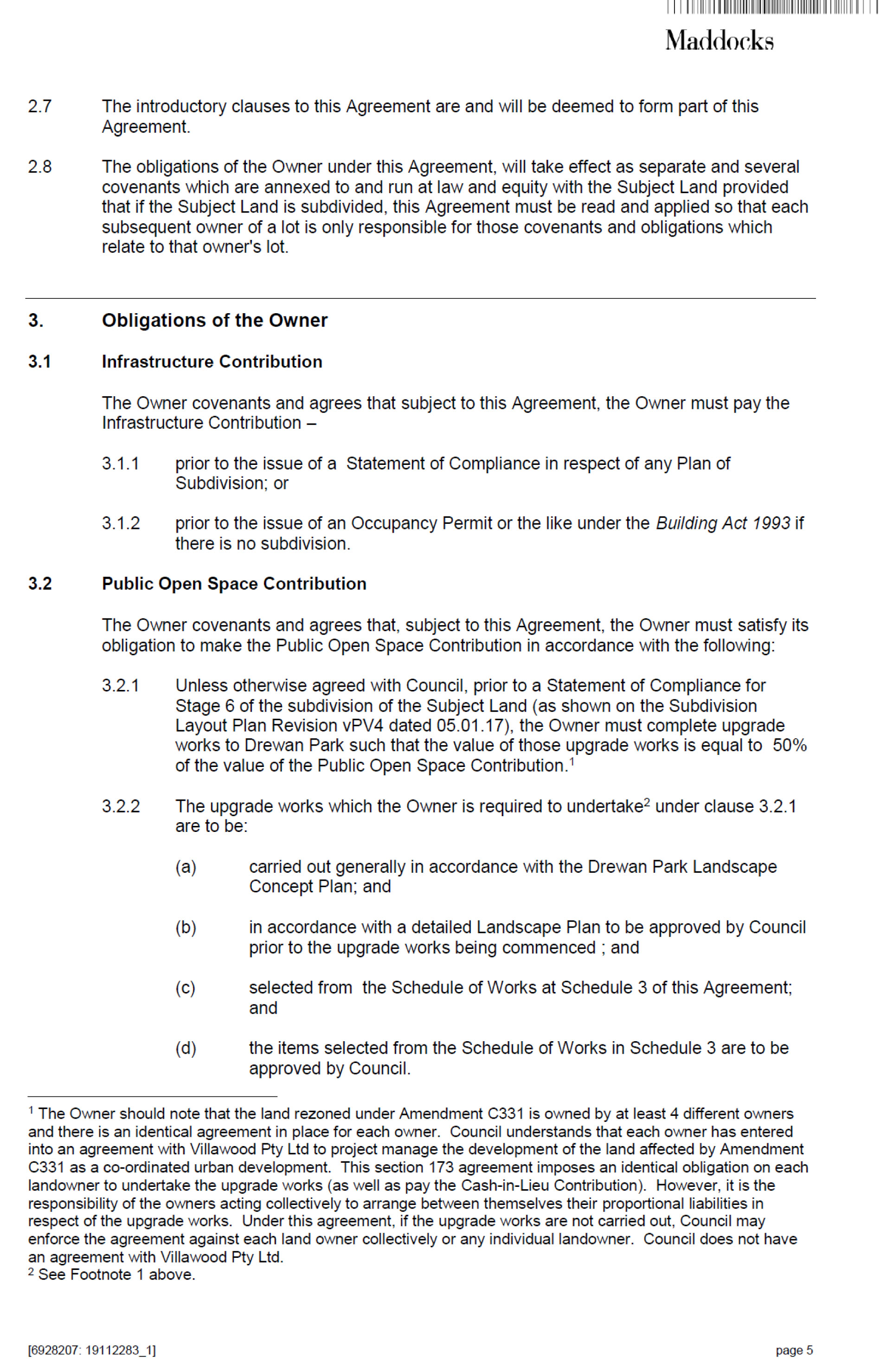 Attachment 8 Model Section 173 Agreement - page 5