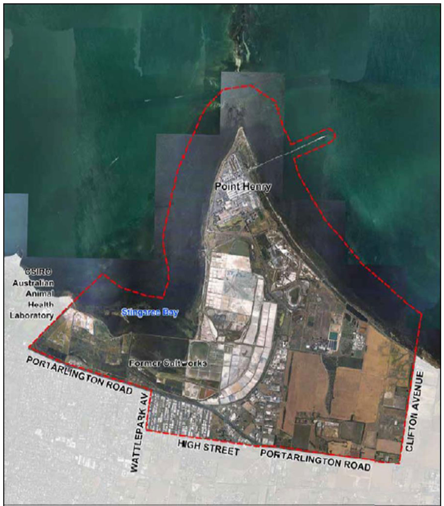 Aerial image of study area