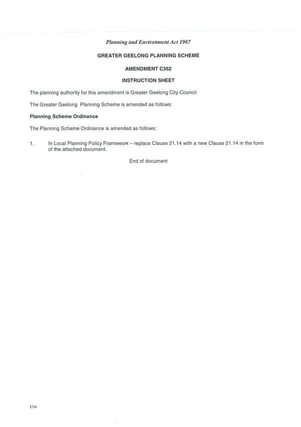 Attachment 3 - Amendment C352 - Instruction Sheet