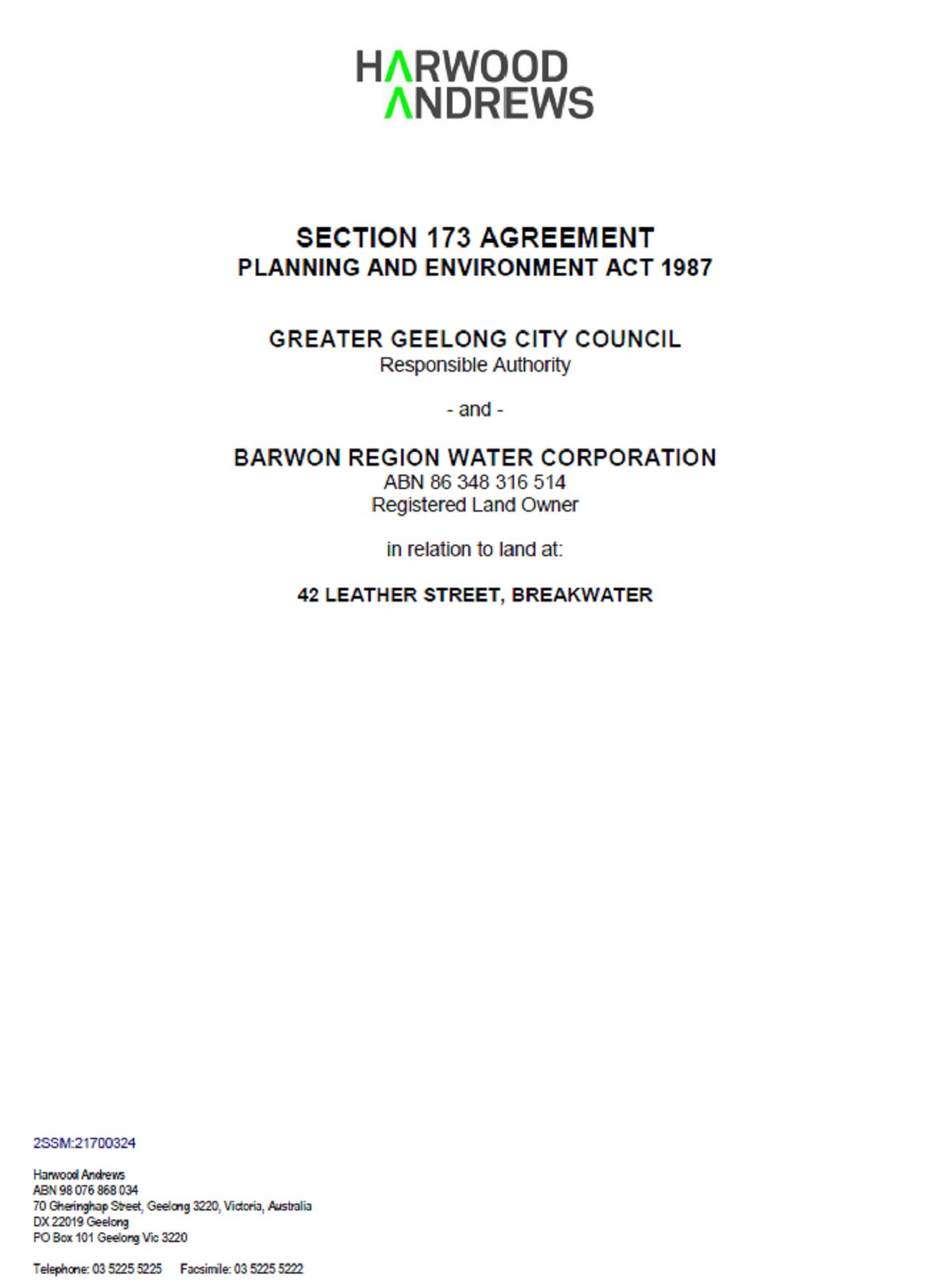 Section 173 Agreement