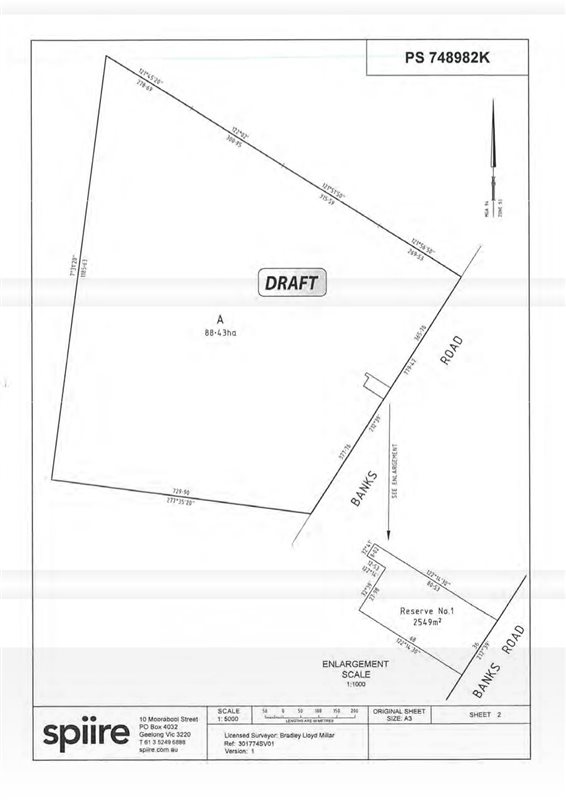 Detailed Plan showing the dimensions of the subject land