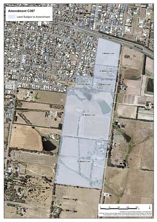Aerial image: Amendment C367 - land subject to amendment