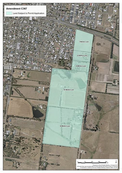 Aerial image: Amendment C367 - land subject to permit aplication
