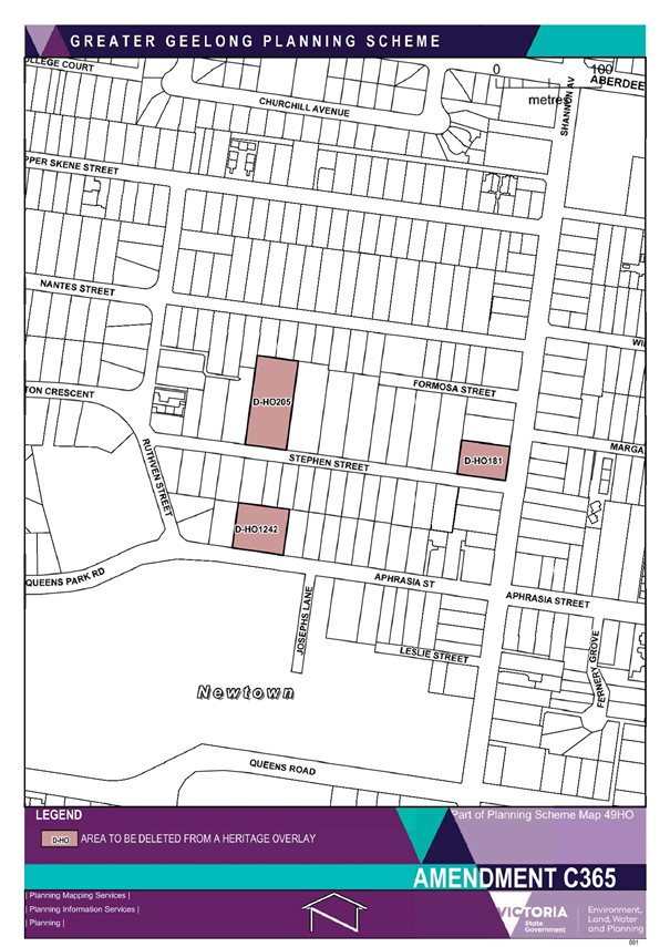Amendment C365 - Area to be deleted from a heritage overlay