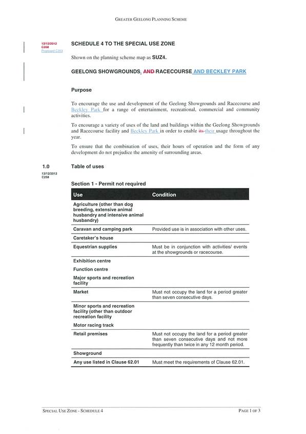 Special Use Zone - Schedule 4 - page 1 of 3