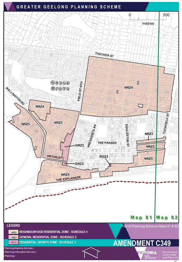 Planning maps 81 and 82 showing zonings