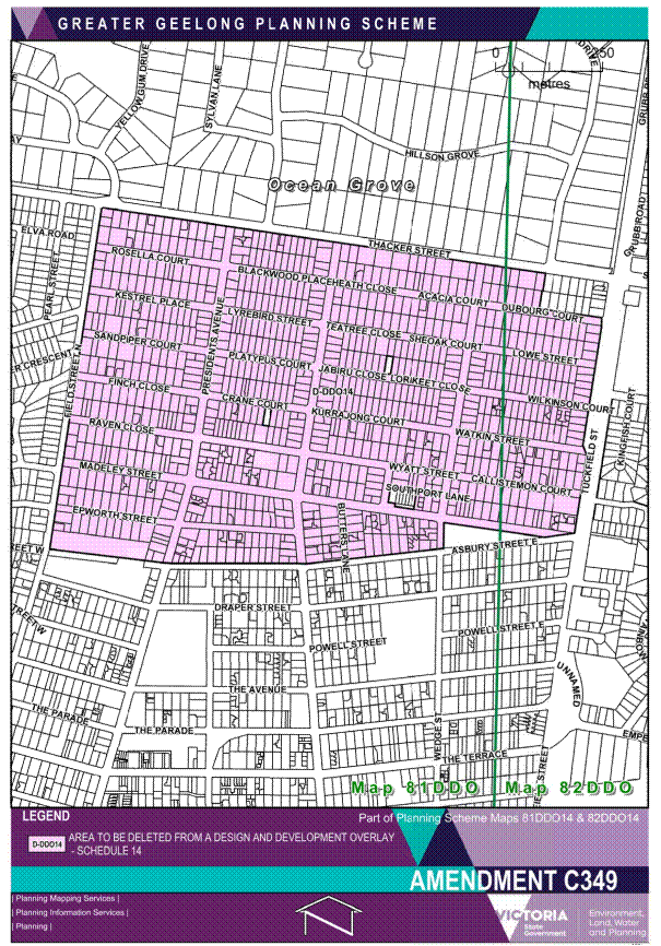 Planning maps 81DDO and 82DDO showing zonings