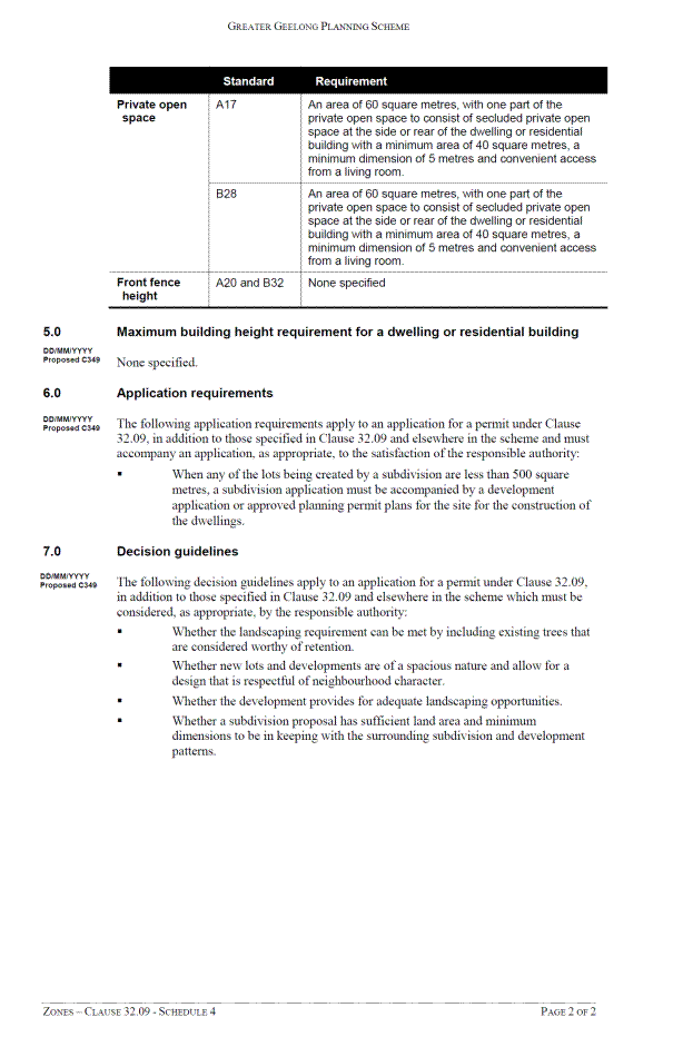 Zones - Clause 32.09 - Schedule 3 - page 2 of 2