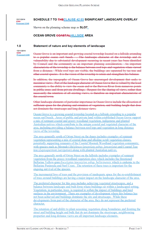 Significant Landscape Overlay - Schedule 7 - page 1 of 5