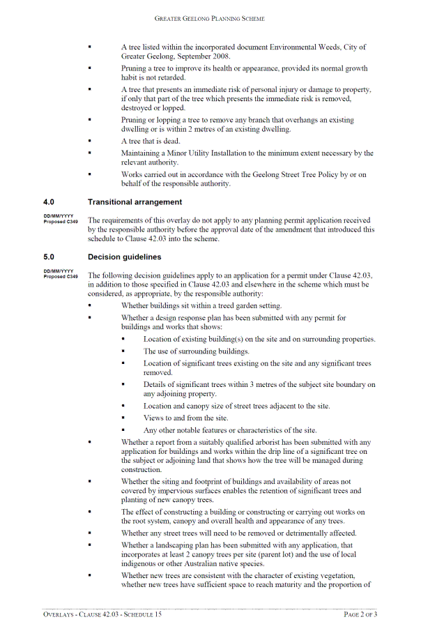 Overlays - Clause 42.03 - Schedule 15 - page 2 of 3