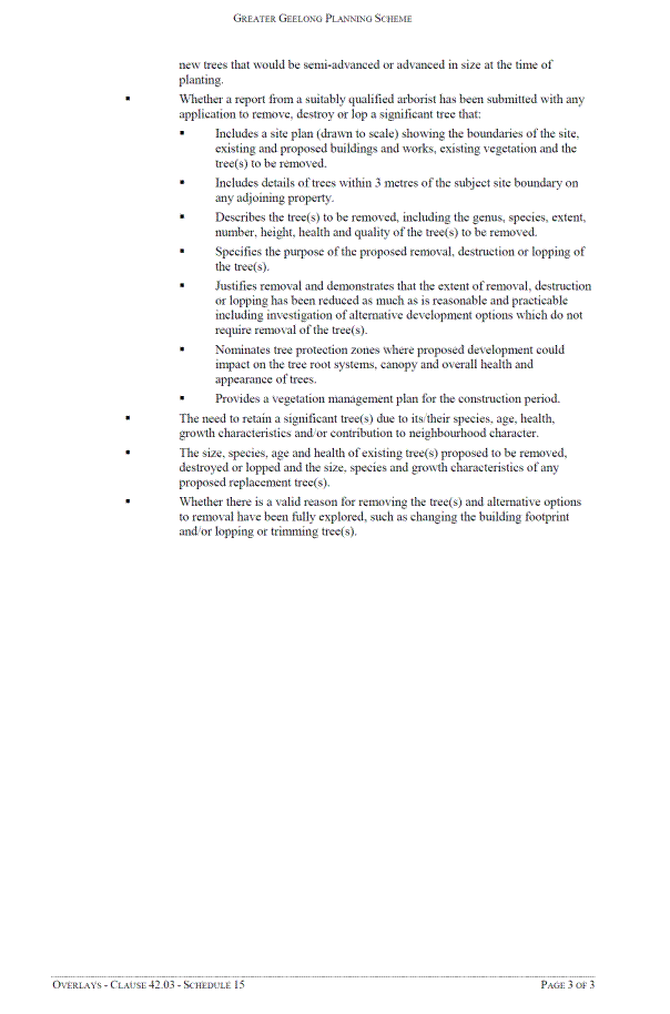 Overlays - Clause 42.03 - Schedule 15 - page 3 of 3