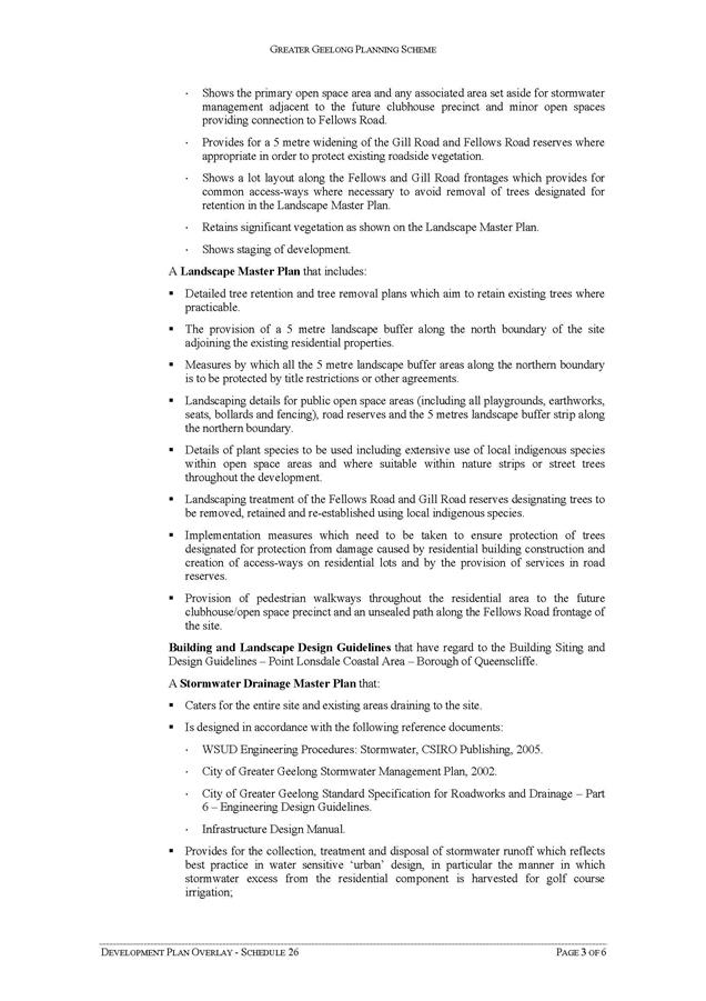 Schedule 26 to the Development Plan Overlay - Page 3 of 6 pages