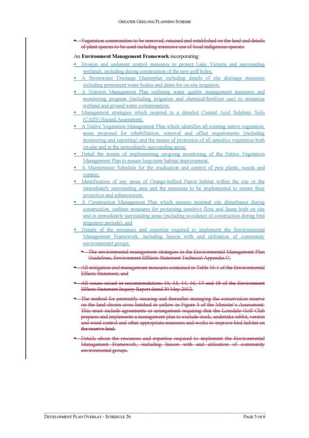 Schedule 26 to the Development Plan Overlay - Page 5 of 6 pages