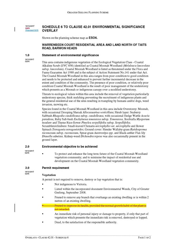 Overlays - Clause 42.01 - Schedule 6 - Page 1