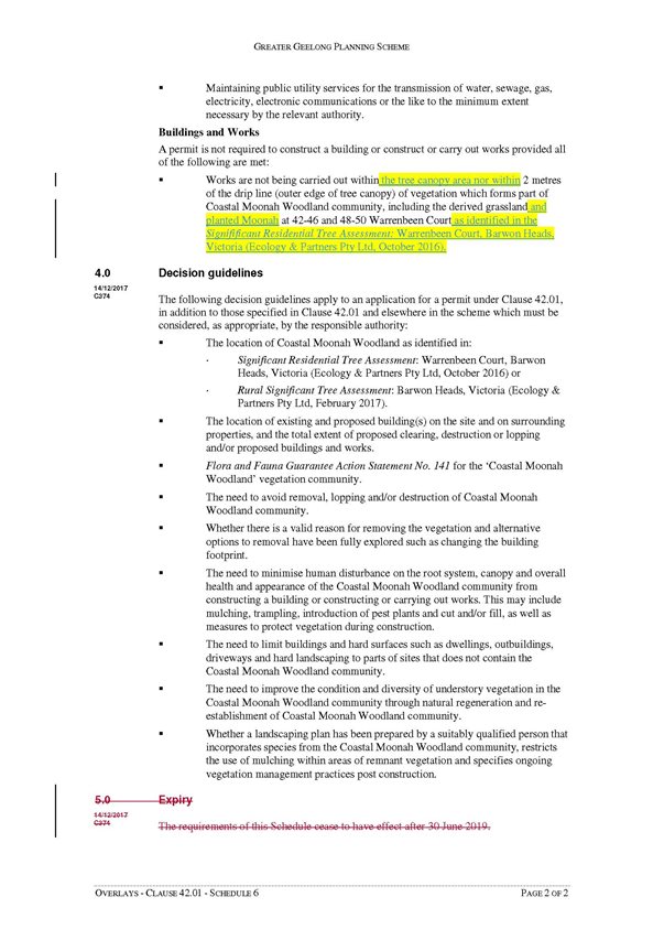 Overlays - Clause 42.01 - Schedule 6 - Page 2