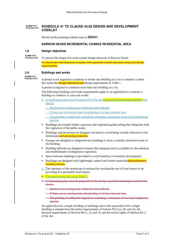 Overlays - Clause 43.02 - Schedule 41 - Page 1