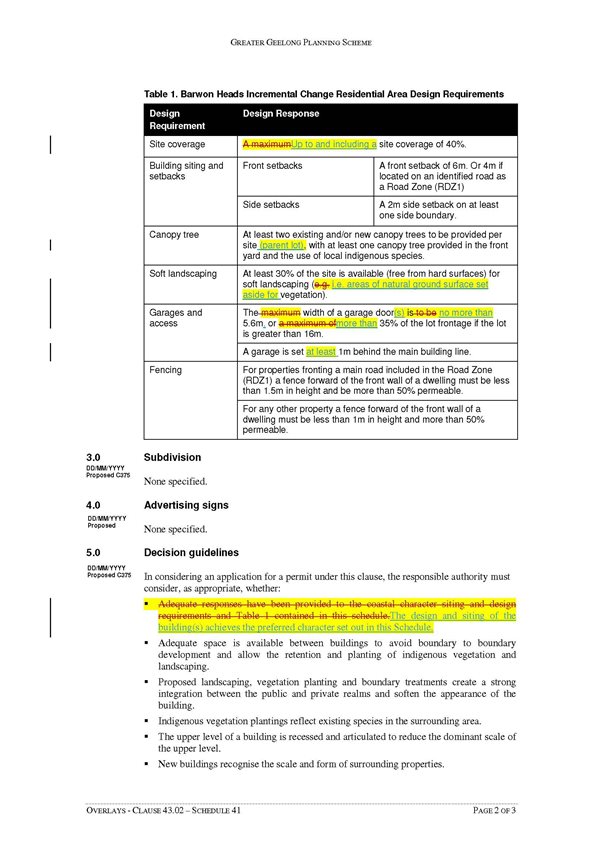 Overlays - Clause 43.02 - Schedule 41 - Page 2
