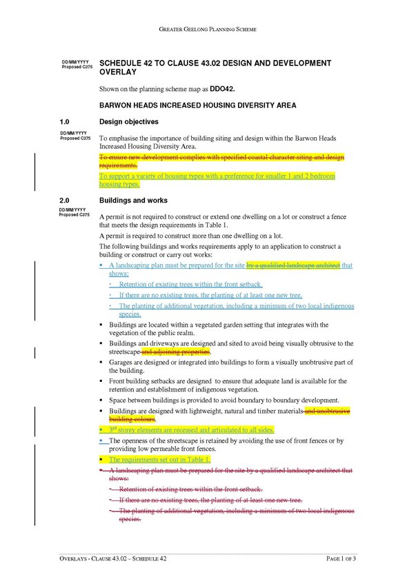 Overlays - Clause 43.02 - Schedule 42 - Page 1