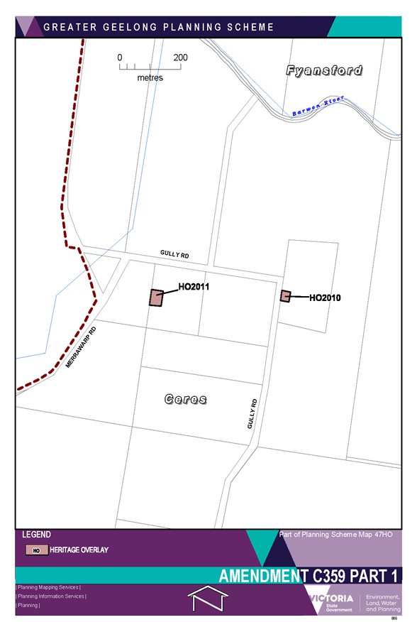 Amendment C359 Part 1 - Part of Planning Scheme map 47HO - Heritage overlay HO2010 and HO2011