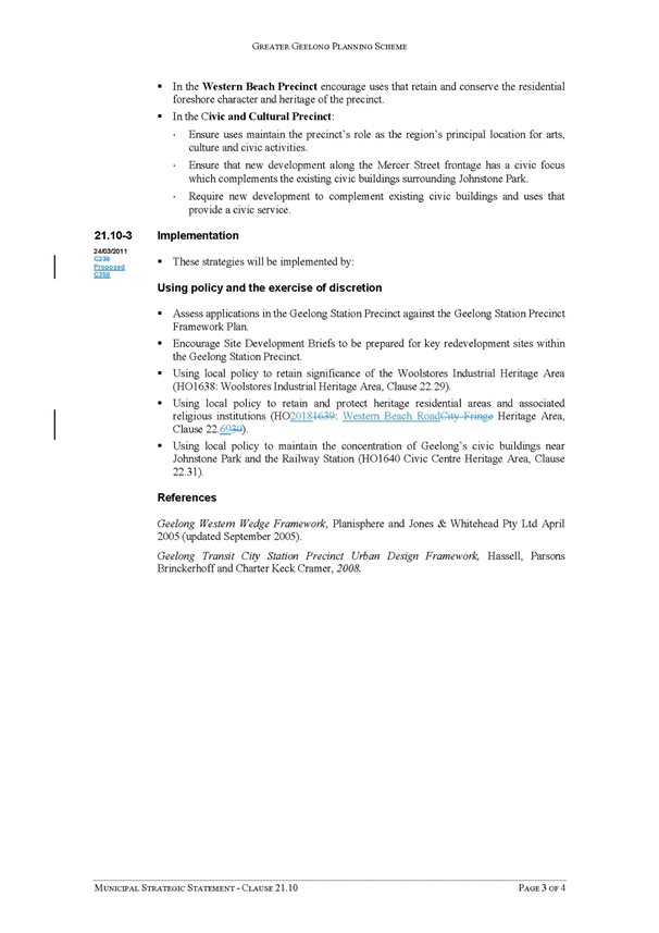 Municipal Strategic Statement - Clause 21.10 page 3 of 4
