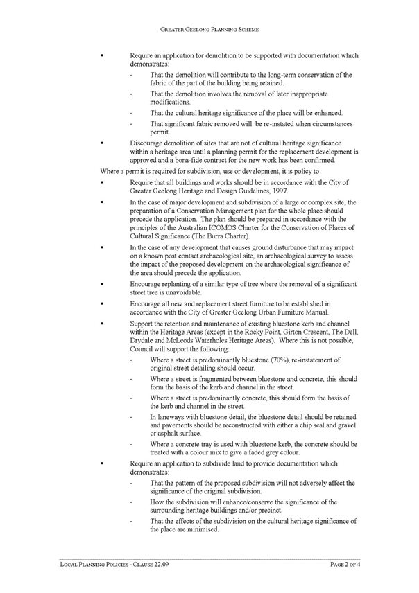 Local Planning Policies - Clause 22.09 page 2 of 4