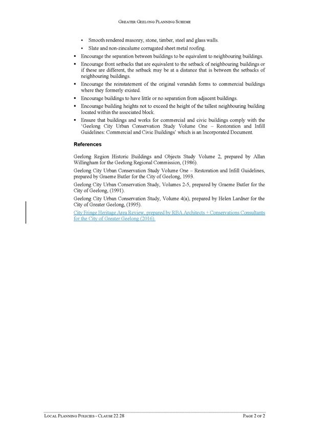 Local Planning Policies - Clause 22.28 page 2 of 2