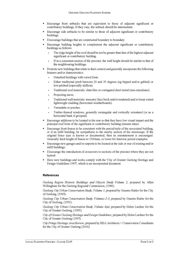 Local Planning Policies - Clause 22.69 page 2 of 2