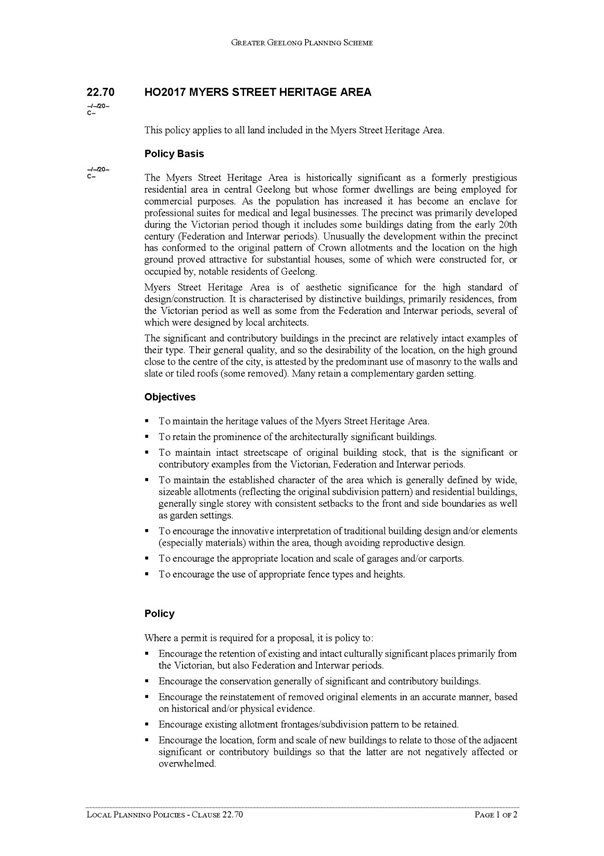 Local Planning Policies - Clause 22.70 page 1 of 2
