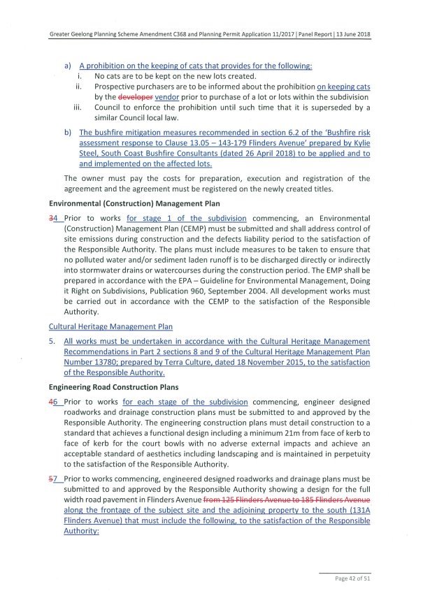Panel Suggested Draft Permit Conditions Page 42 of 51
