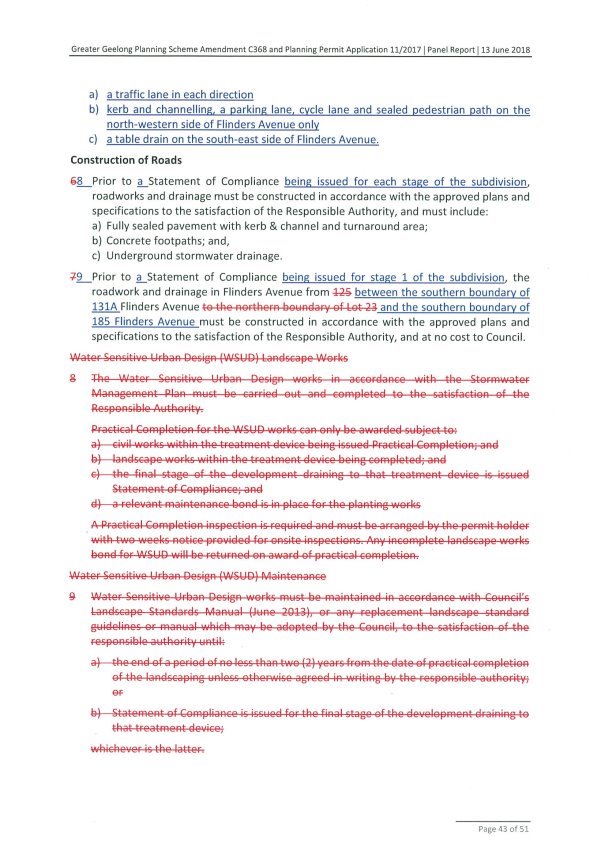 Panel Suggested Draft Permit Conditions Page 43 of 51