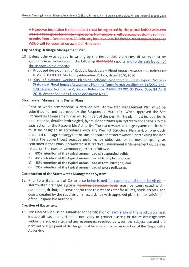 Panel Suggested Draft Permit Conditions Page 44 of 51