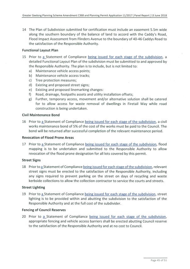 Panel Suggested Draft Permit Conditions Page 45 of 51
