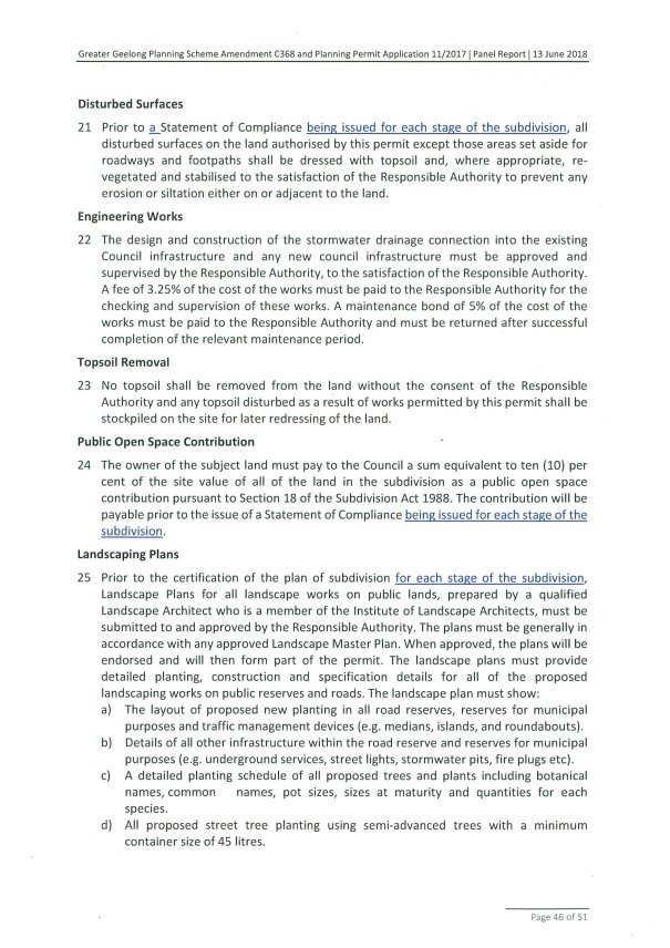 Panel Suggested Draft Permit Conditions Page 46 of 51
