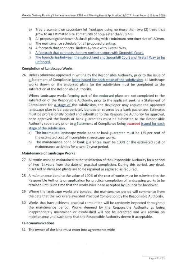Panel Suggested Draft Permit Conditions Page 47 of 51